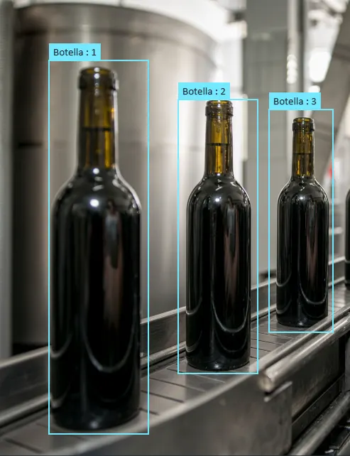 Conteo automático de botellas en una línea de producción con visión artificial